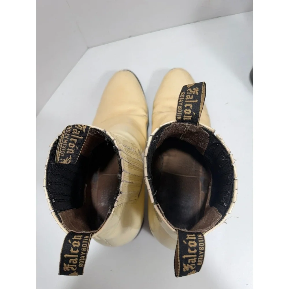 Falcon Bota Botin set 2 pairs Cream & black Patent Leather Chelsea Boots‎ Mexico